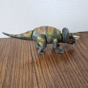 Triceratops 4 Inch Dark Grey Plastic Dinosaur Toy K&M 2001